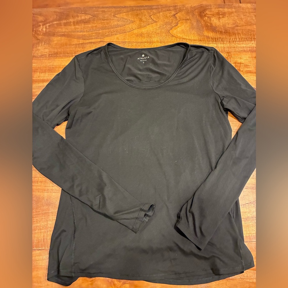 Athleta Chi Top Women's Classic Black Long Sleeve Tee Size Large
